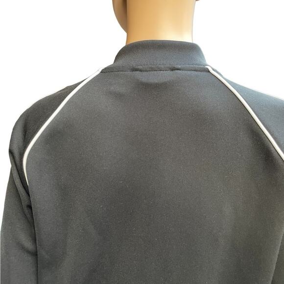Adidas black classic long sleeve track zip up track jacket size medium - Picture 6 of 8